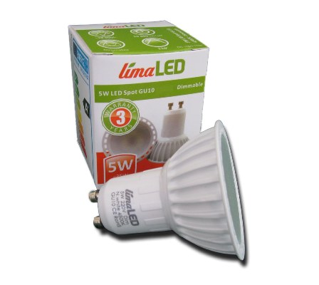 5W GU10 220V LED Луничка 4500K Бяла Светлина Димираща - Затвори